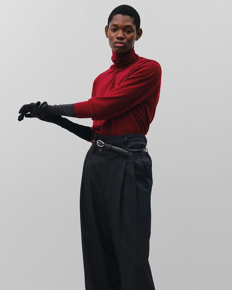 2TUCK WIDE EASY PANTS -BLACK-