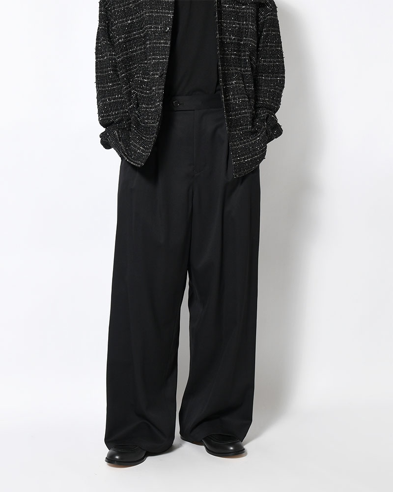 2TUCK WIDE EASY PANTS -BLACK-
