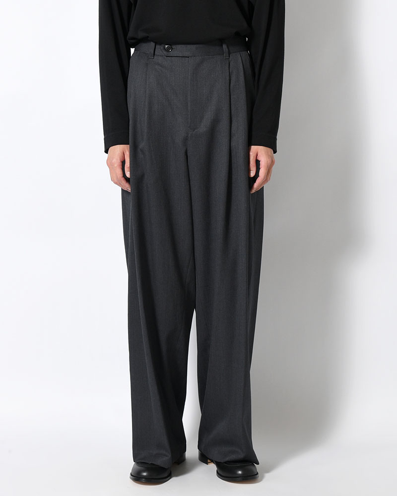 2TUCK WIDE EASY PANTS -GRAY-