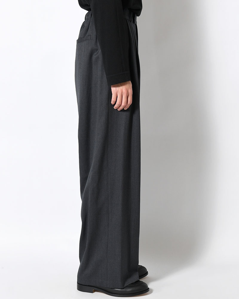 2TUCK WIDE EASY PANTS -GRAY-