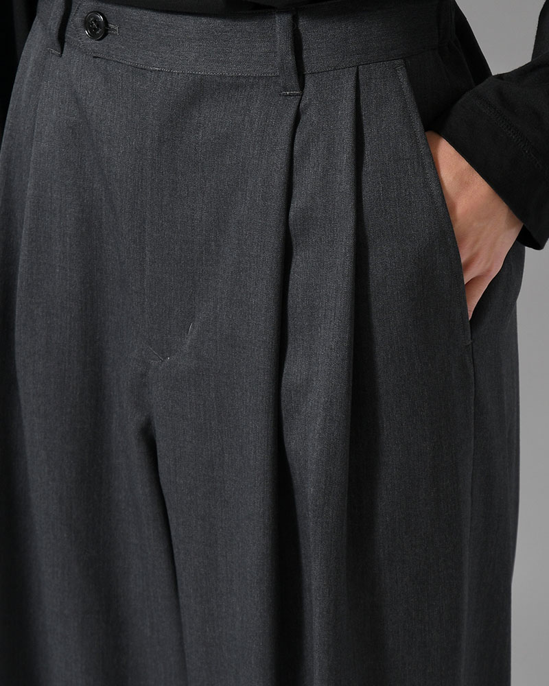 2TUCK WIDE EASY PANTS -GRAY-