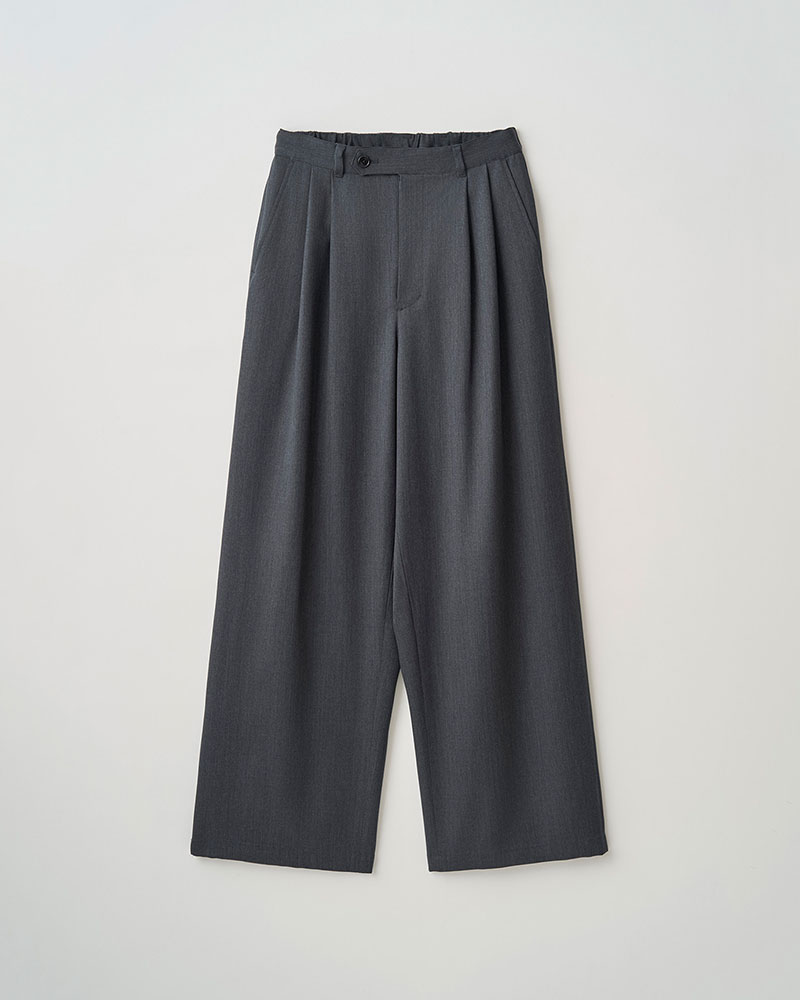 2TUCK WIDE EASY PANTS -GRAY-