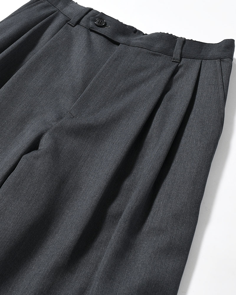 2TUCK WIDE EASY PANTS -GRAY-