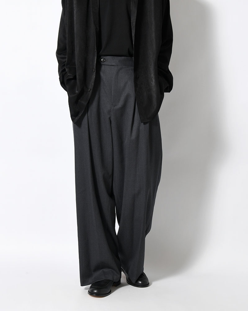 2TUCK WIDE EASY PANTS -GRAY-
