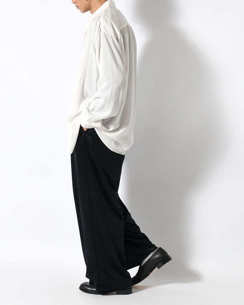 SOFT VELOUR WIDE PANTS -BLACK-