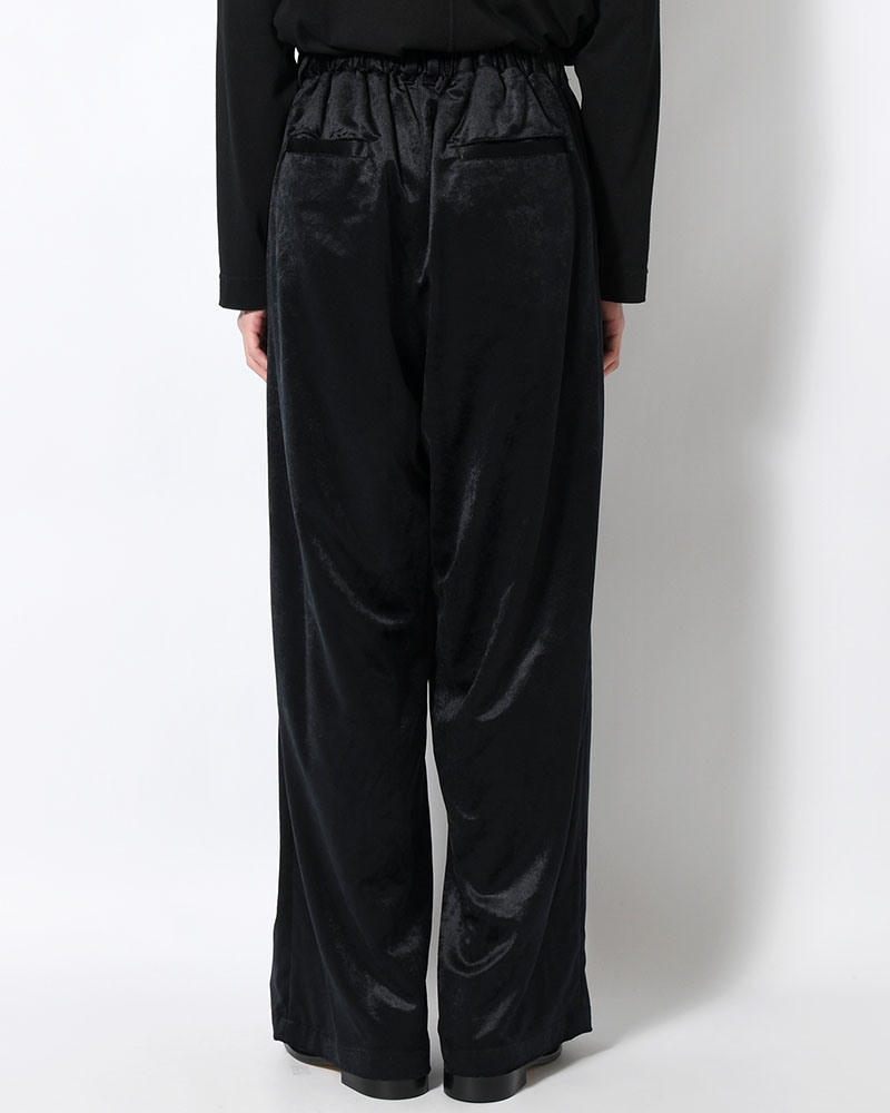 SOFT VELOUR WIDE PANTS -BLACK-