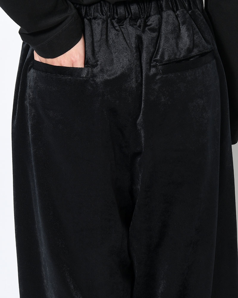 SOFT VELOUR WIDE PANTS -BLACK-