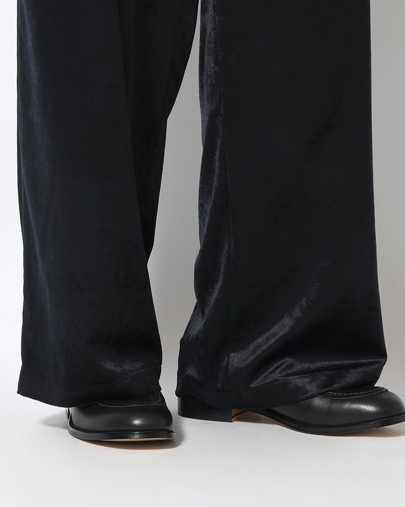 SOFT VELOUR WIDE PANTS -BLACK-