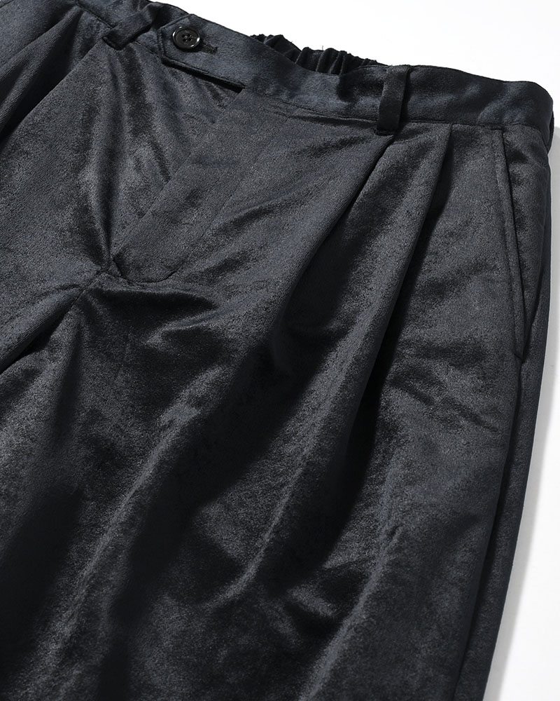 SOFT VELOUR WIDE PANTS -BLACK-