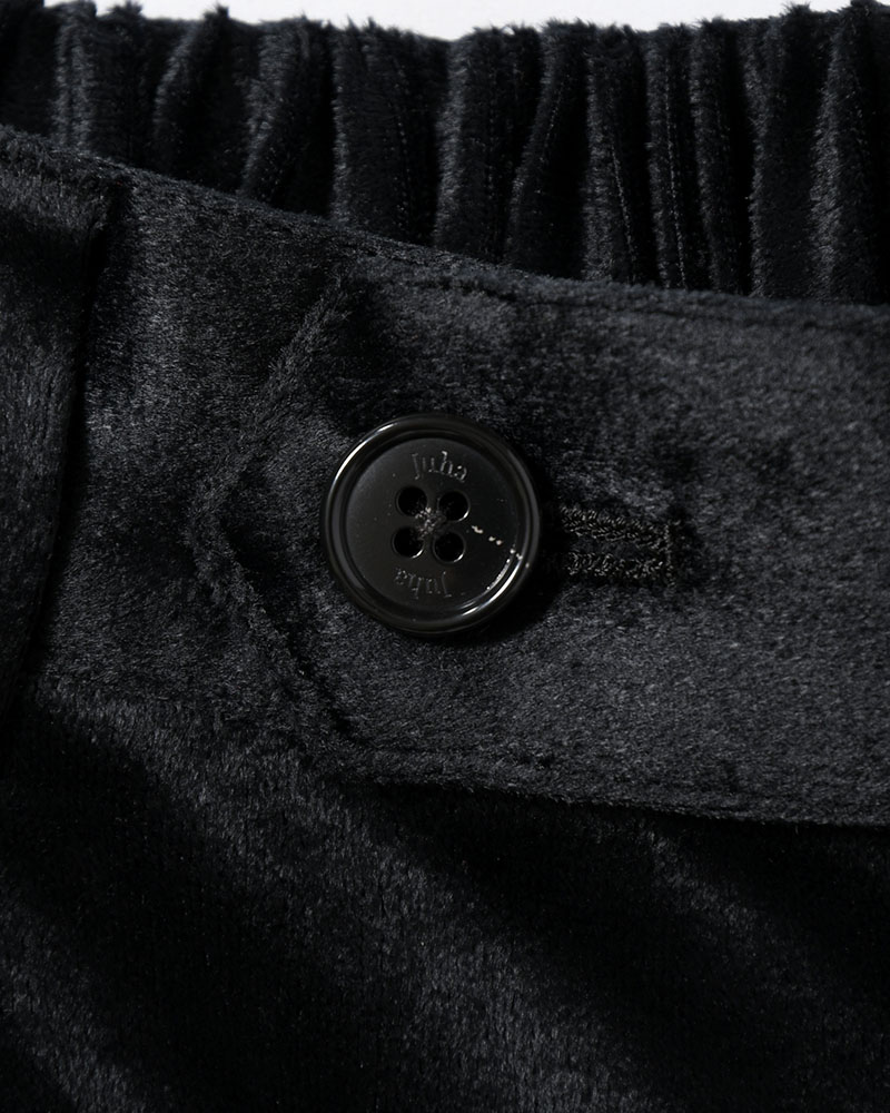 SOFT VELOUR WIDE PANTS -BLACK-
