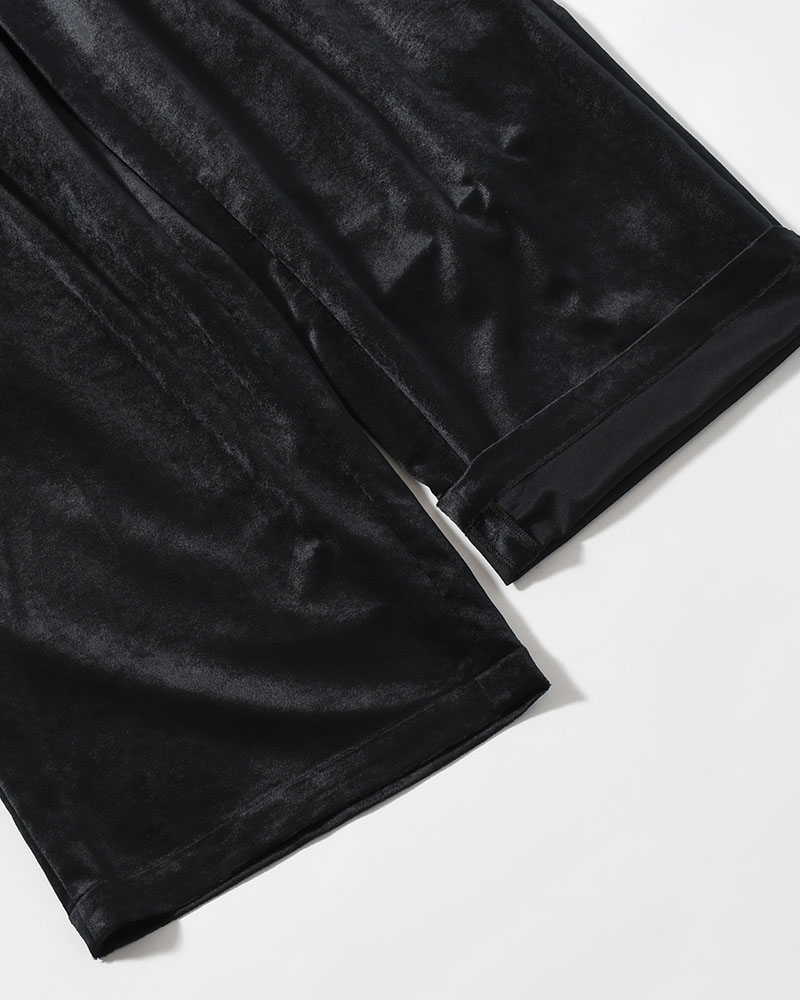 SOFT VELOUR WIDE PANTS -BLACK-