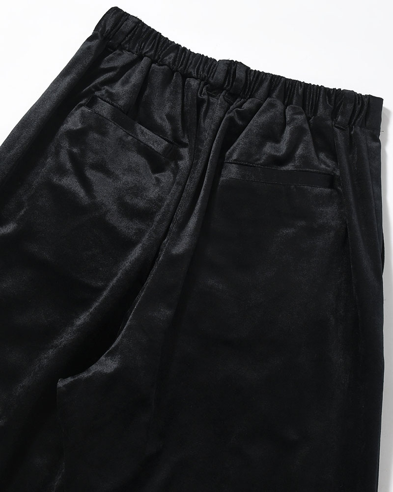 SOFT VELOUR WIDE PANTS -BLACK-