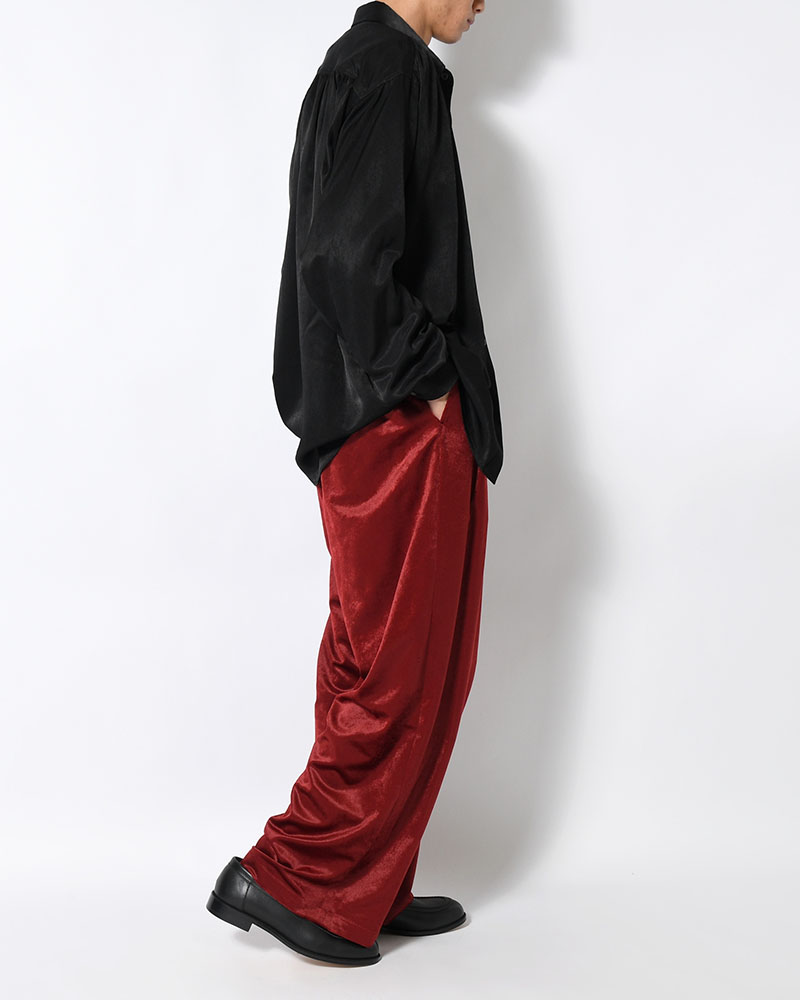 SOFT VELOUR WIDE PANTS -RED-