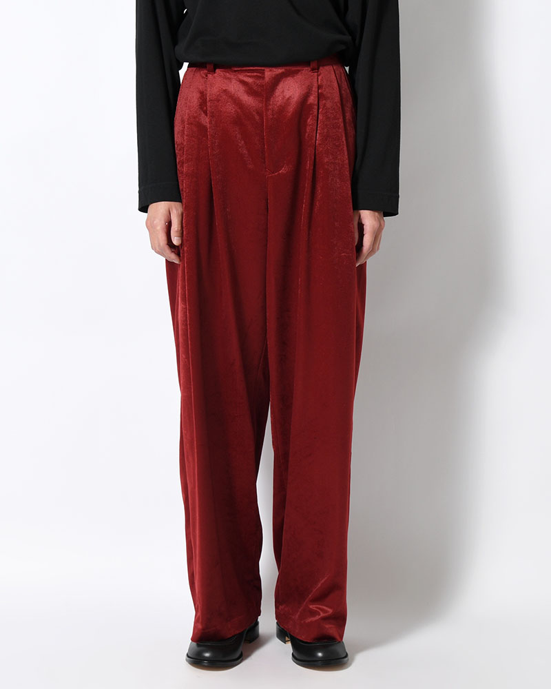 SOFT VELOUR WIDE PANTS -RED-