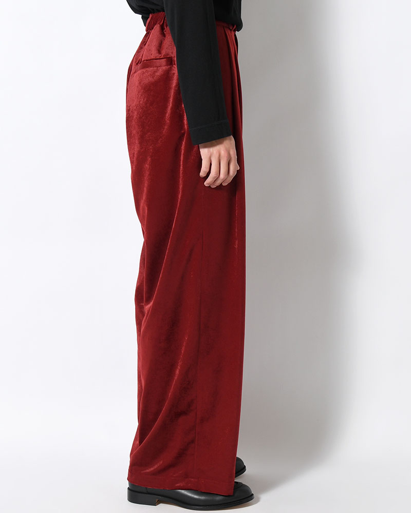 SOFT VELOUR WIDE PANTS -RED-
