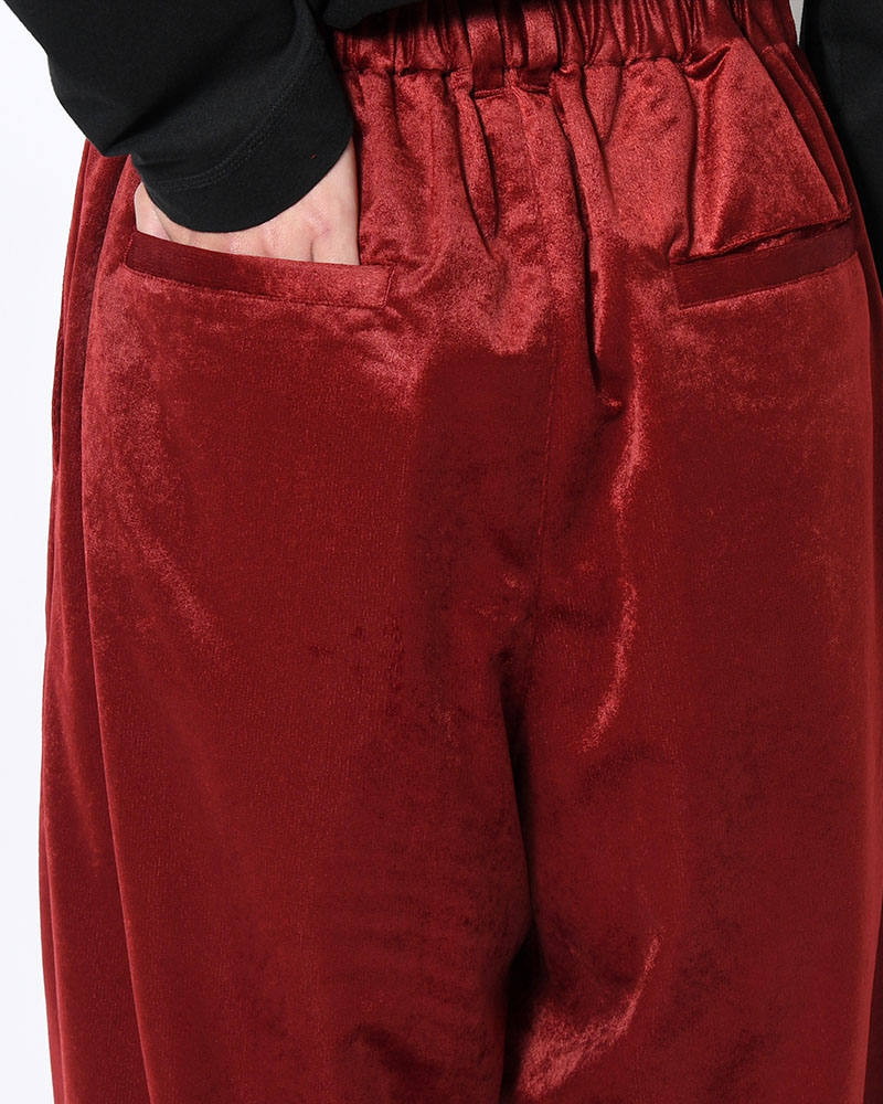 SOFT VELOUR WIDE PANTS -RED-