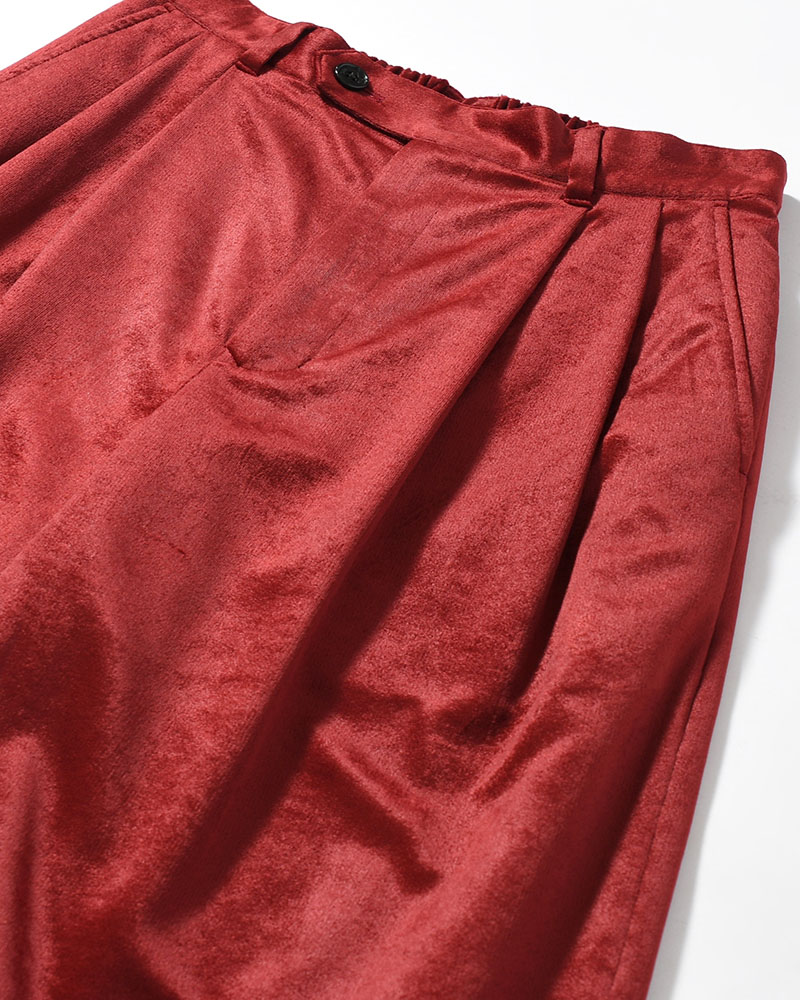 SOFT VELOUR WIDE PANTS -RED-