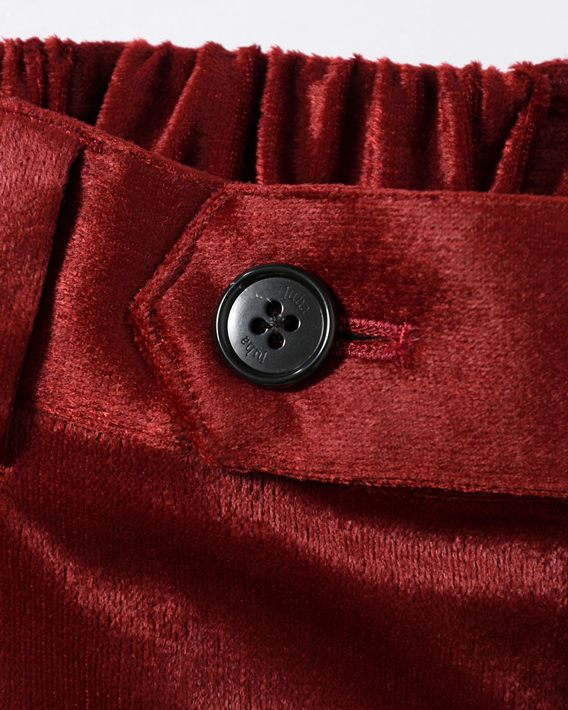 SOFT VELOUR WIDE PANTS -RED-