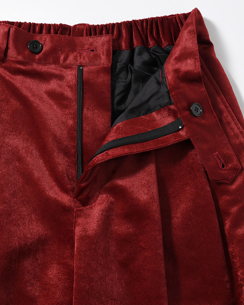 SOFT VELOUR WIDE PANTS -RED-