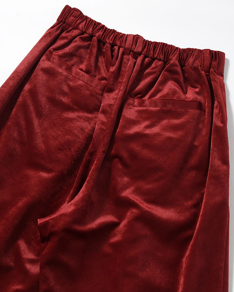 SOFT VELOUR WIDE PANTS -RED-