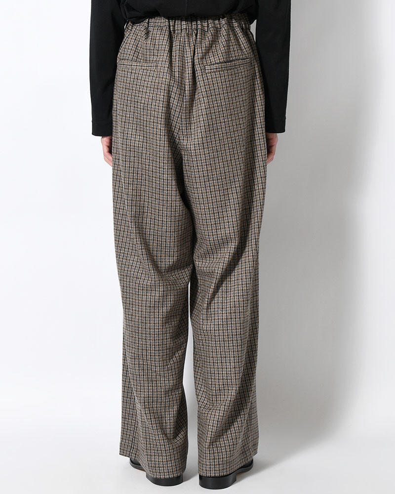 CHECK WIDE EASY PANTS -BEIGE-