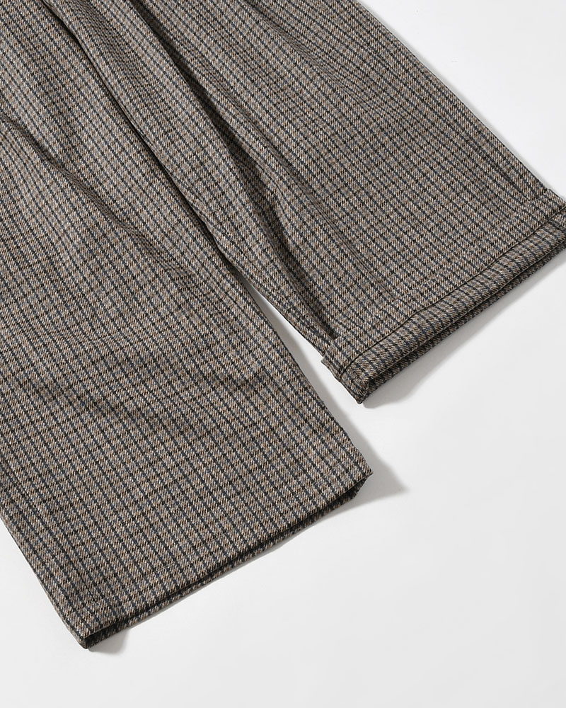 CHECK WIDE EASY PANTS -BEIGE-