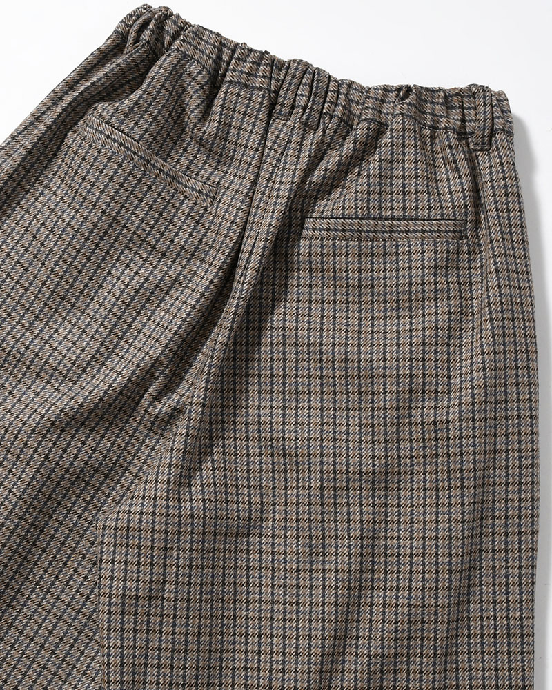 CHECK WIDE EASY PANTS -BEIGE-