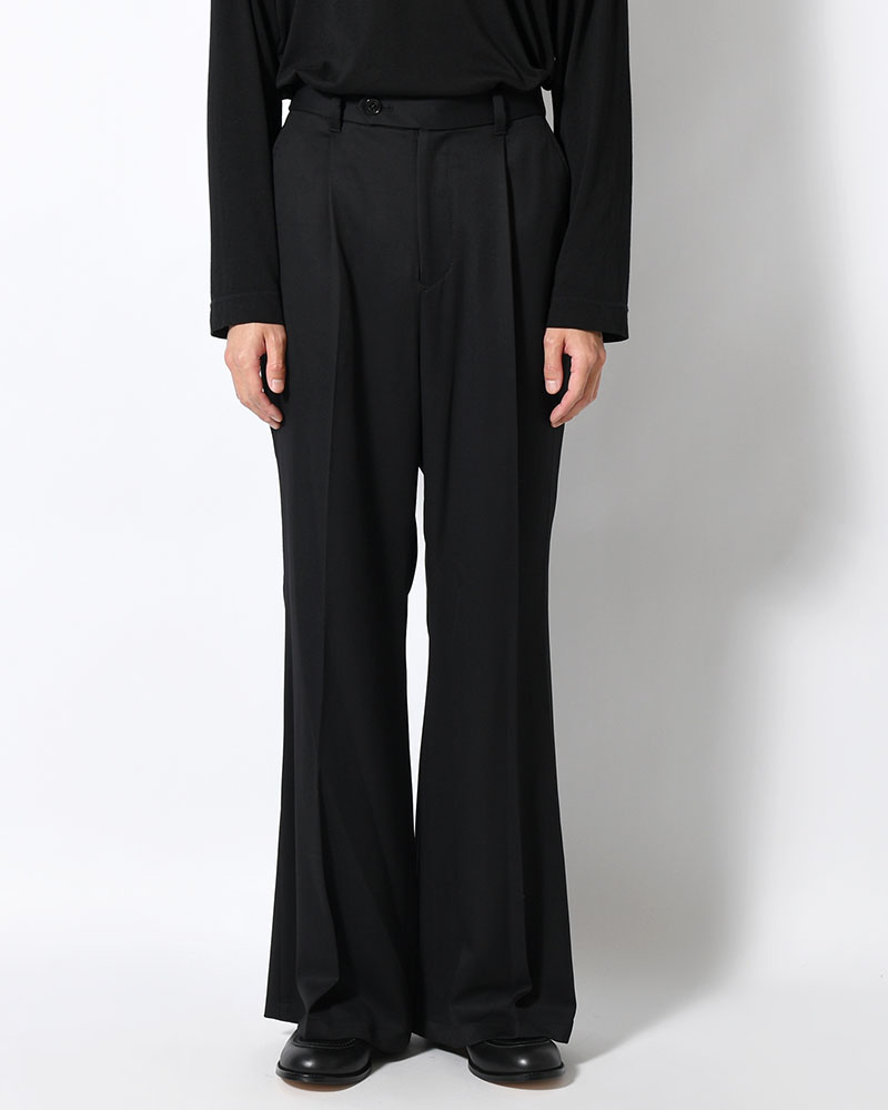 FLUID FLARE PANTS -BLACK-