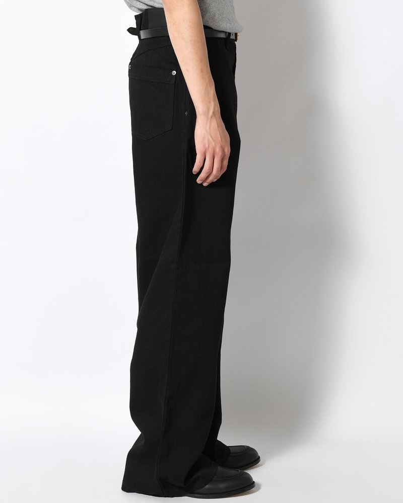 FORMED WIDE DENIM(ONE WASH) -BLACK-