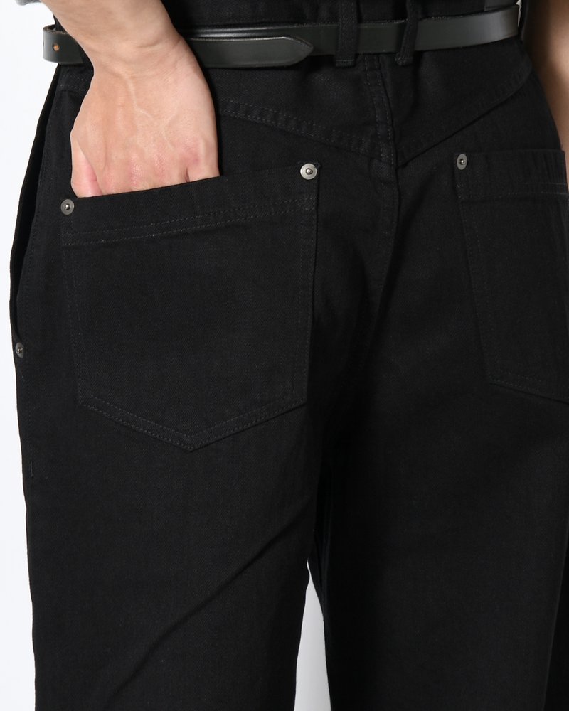 FORMED WIDE DENIM(ONE WASH) -BLACK-