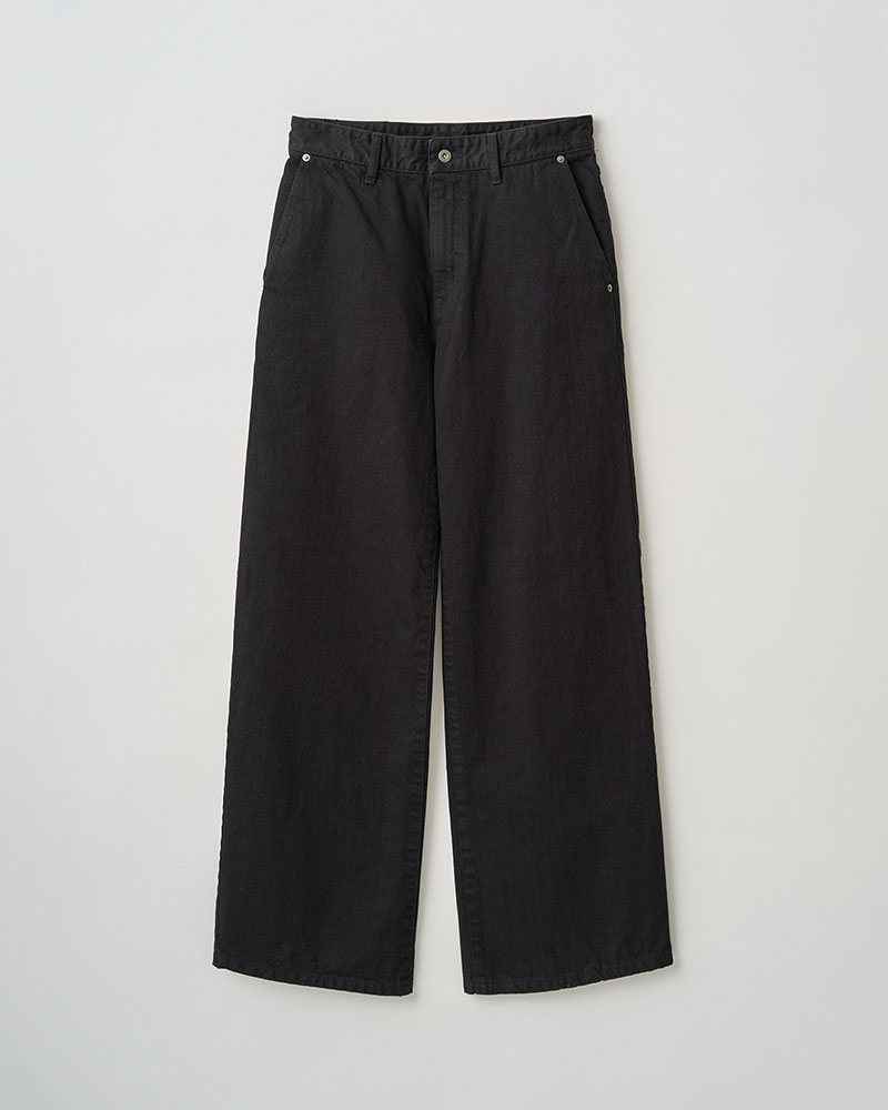 FORMED WIDE DENIM(ONE WASH) -BLACK-
