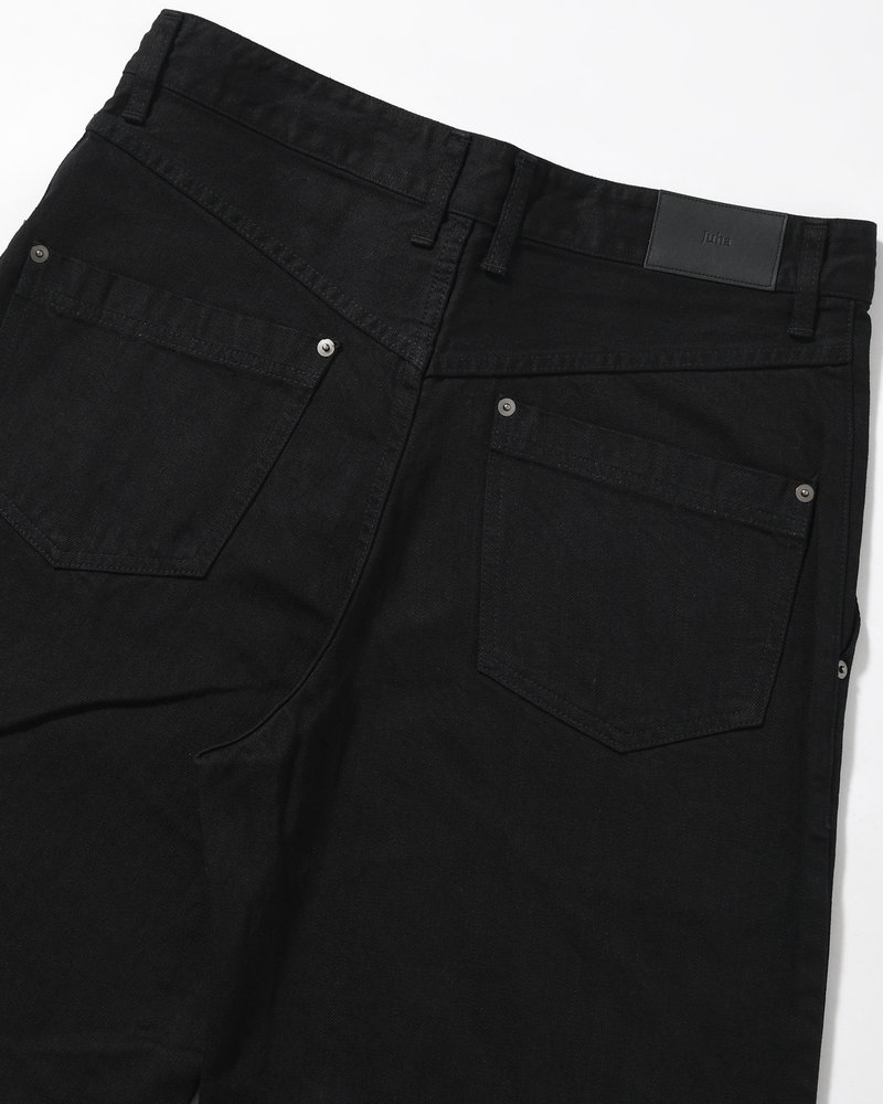 FORMED WIDE DENIM(ONE WASH) -BLACK-