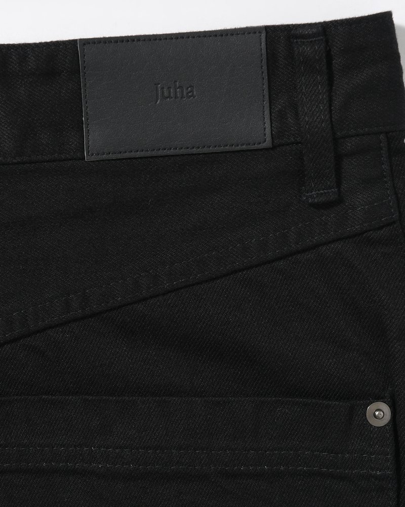 FORMED WIDE DENIM(ONE WASH) -BLACK-