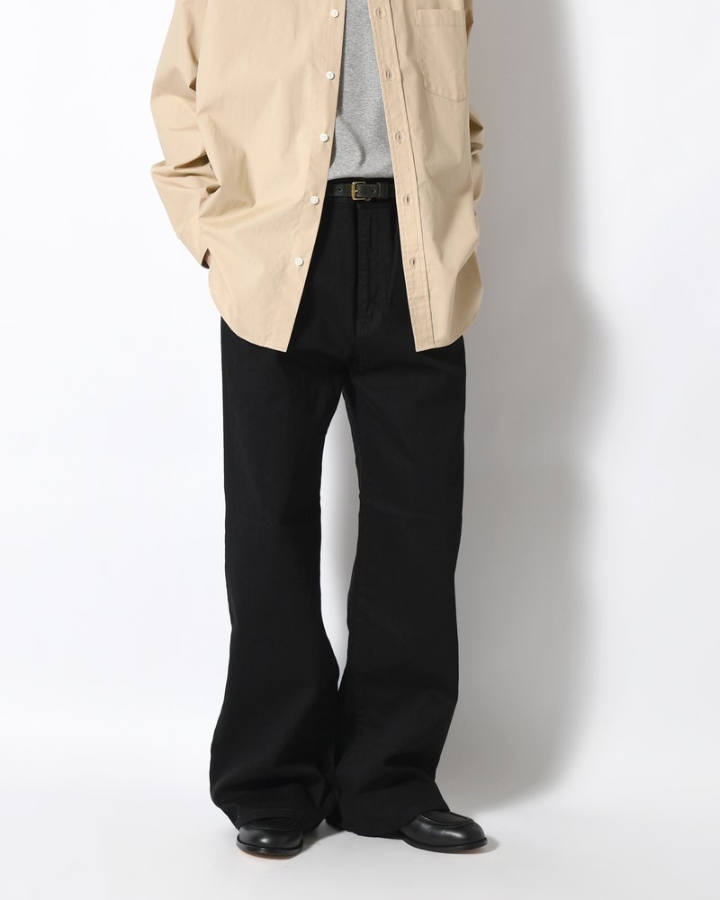 FORMED WIDE DENIM(ONE WASH) -BLACK-