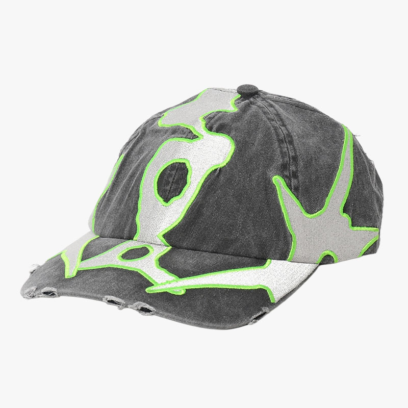 THIRTY THREE AND A THIRD BASEBALL CAP -BLACK WASH/SHARP GREEN-