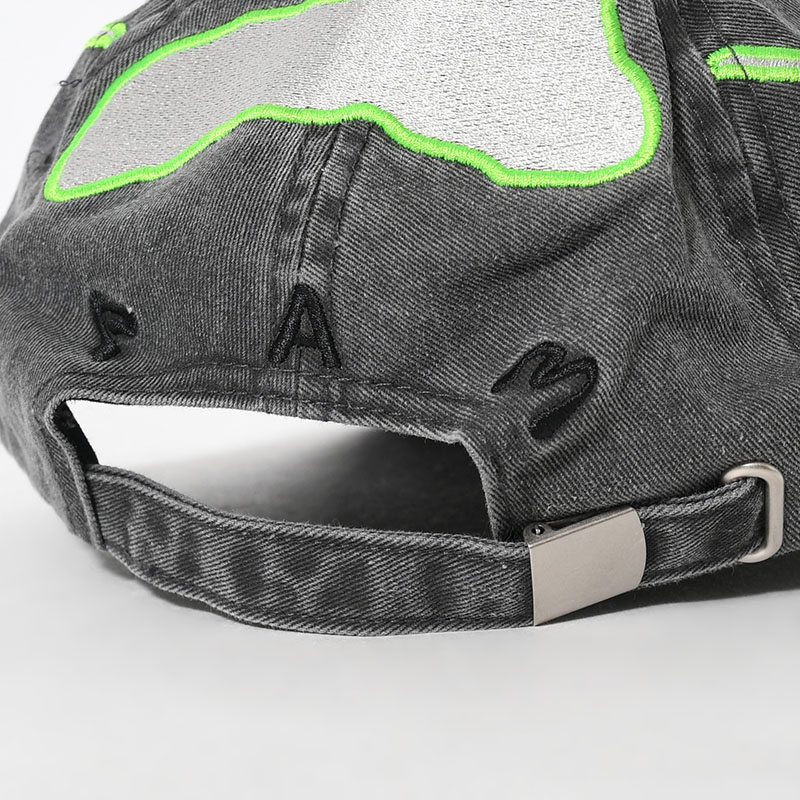 THIRTY THREE AND A THIRD BASEBALL CAP -BLACK WASH/SHARP GREEN-