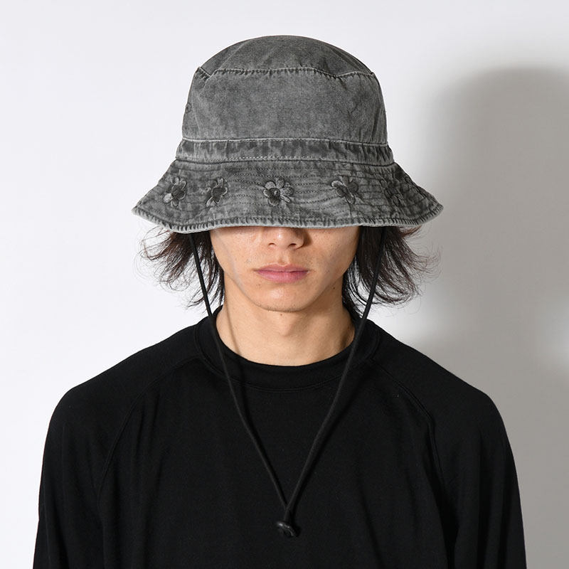 GESTURES SUN HAT -BLACK WASH-
