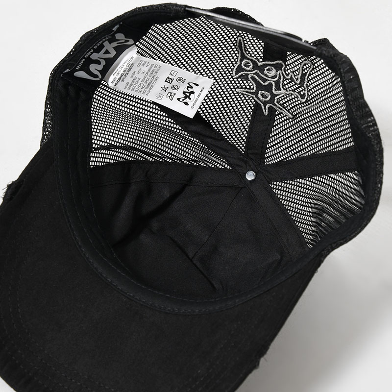 STACKS ON TRUCKER CAP -BLACK-
