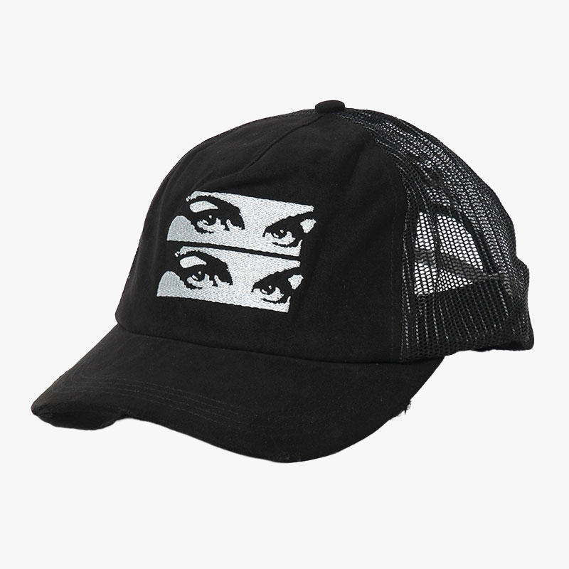 STACKS ON TRUCKER CAP -BLACK-