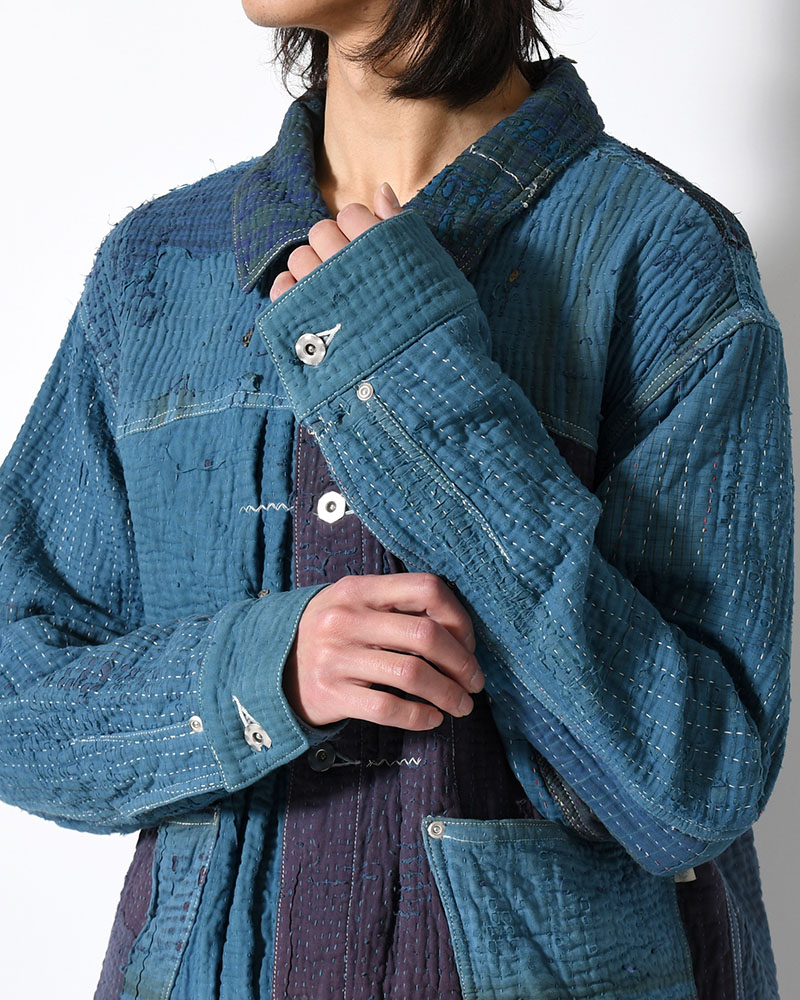 KANTHA QUILT TYPE-2.5 size:3 -INDIGO-