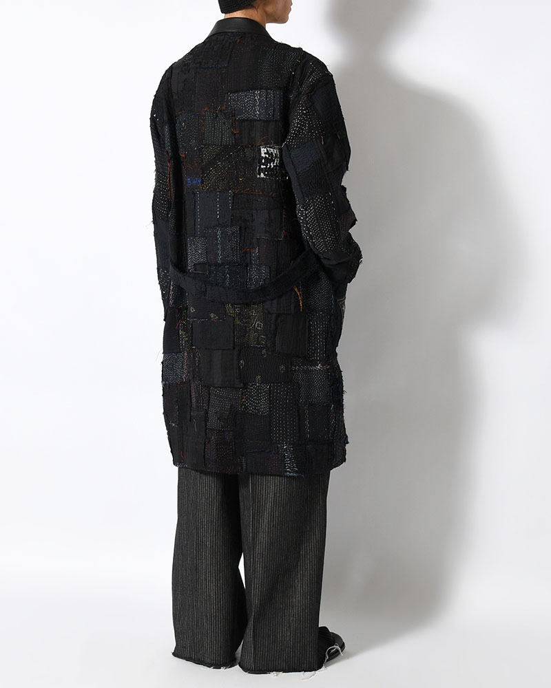 PATCHED KANTHA QUILT WORK JACKET -BLACK-