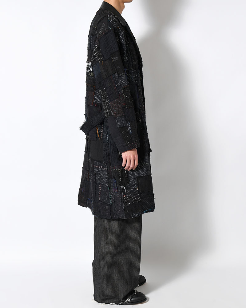 PATCHED KANTHA QUILT WORK JACKET -BLACK-