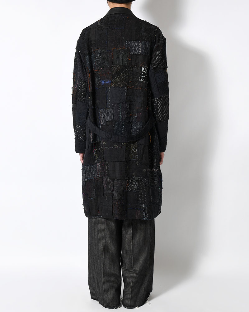 PATCHED KANTHA QUILT WORK JACKET -BLACK-