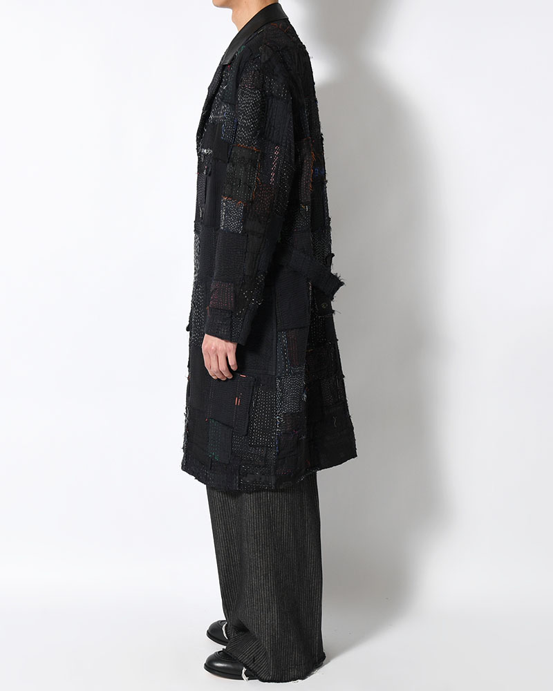 PATCHED KANTHA QUILT WORK JACKET -BLACK-