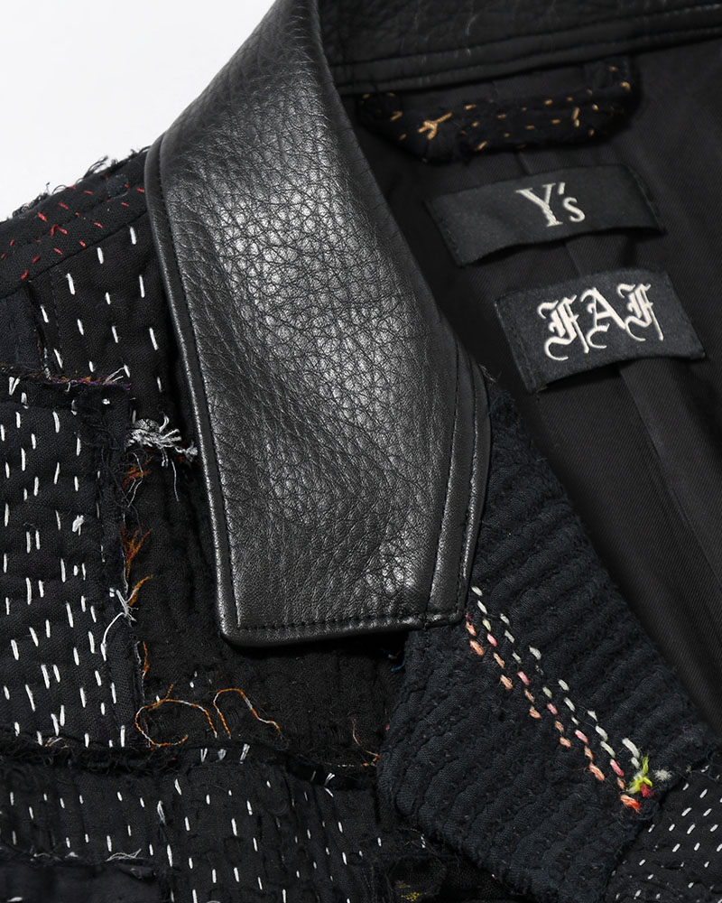PATCHED KANTHA QUILT WORK JACKET -BLACK-