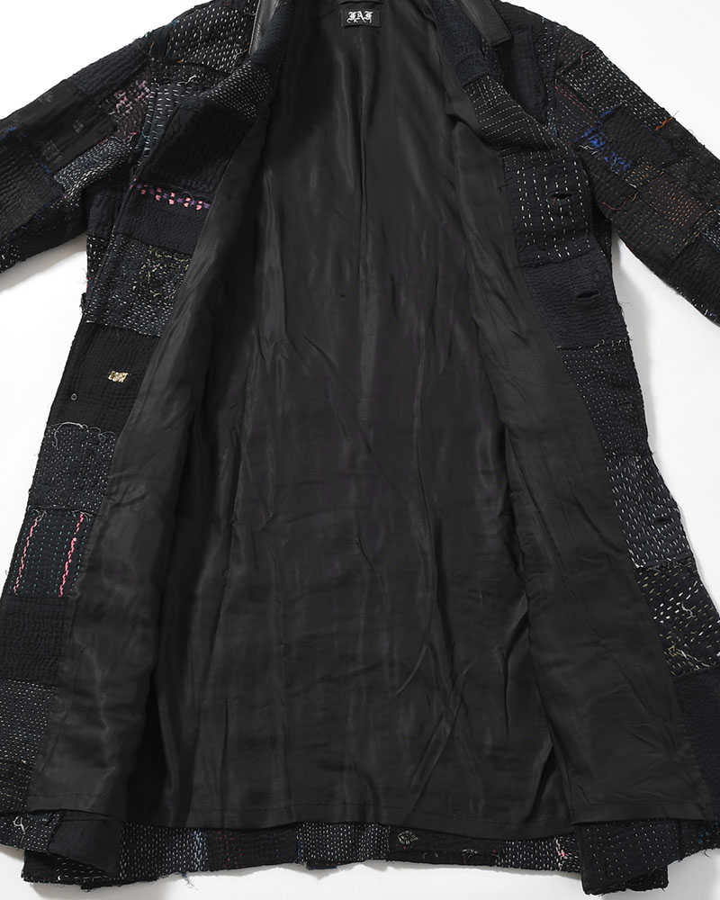 PATCHED KANTHA QUILT WORK JACKET -BLACK-