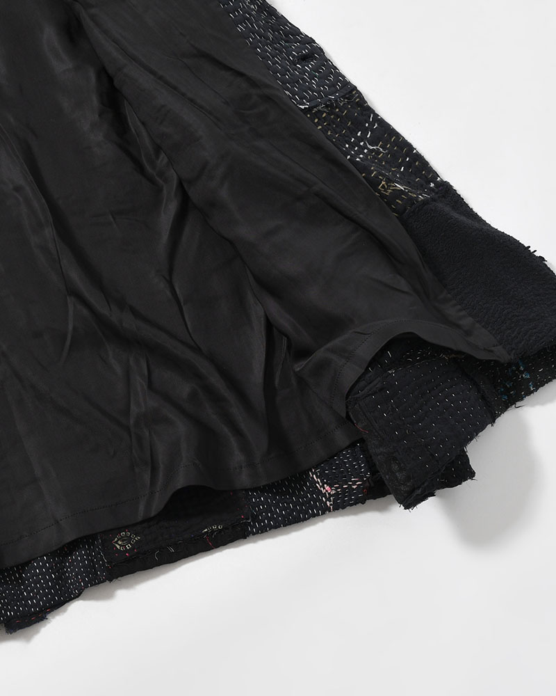 PATCHED KANTHA QUILT WORK JACKET -BLACK-
