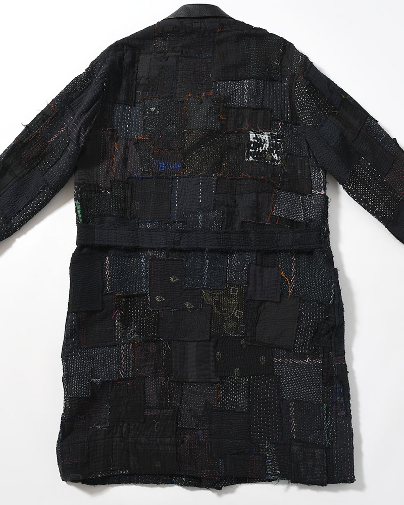 PATCHED KANTHA QUILT WORK JACKET -BLACK-