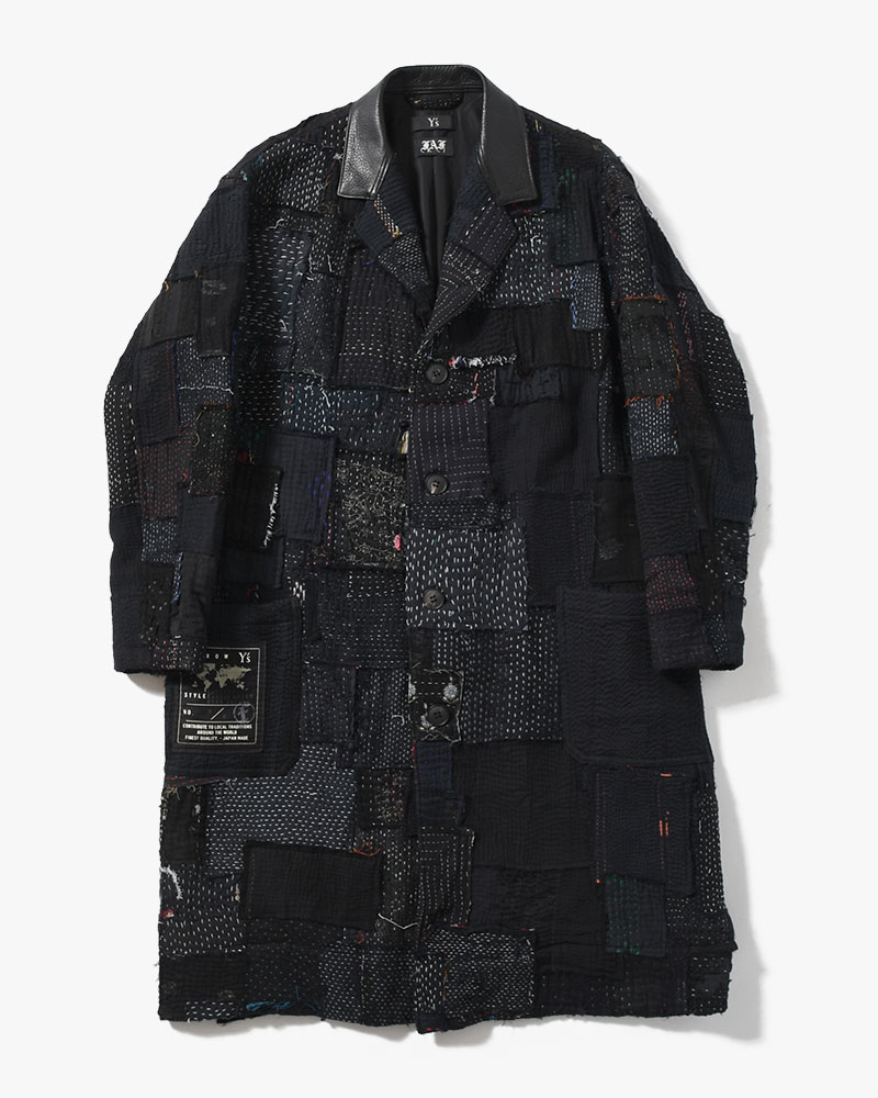 PATCHED KANTHA QUILT WORK JACKET -BLACK-
