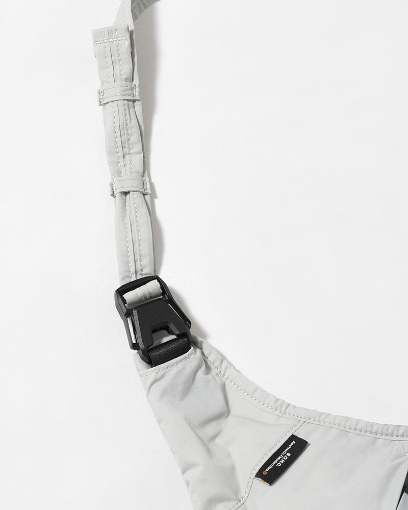 SOHC MUSHROOM ZIPPER BELT SLING BAG -GREY-